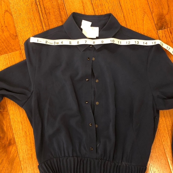 Akris Blue Long Sleeve Dress Shirt with Collar - Picture 4 of 7